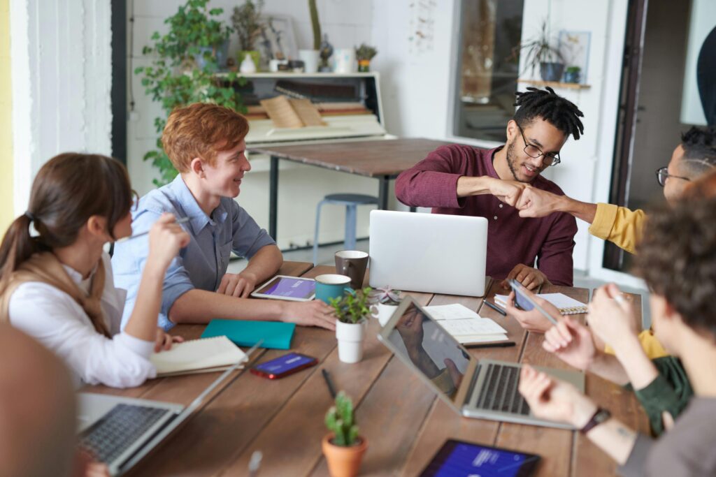 group of marketing interns in ameeting