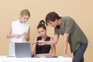 sales and marketing team collaborating