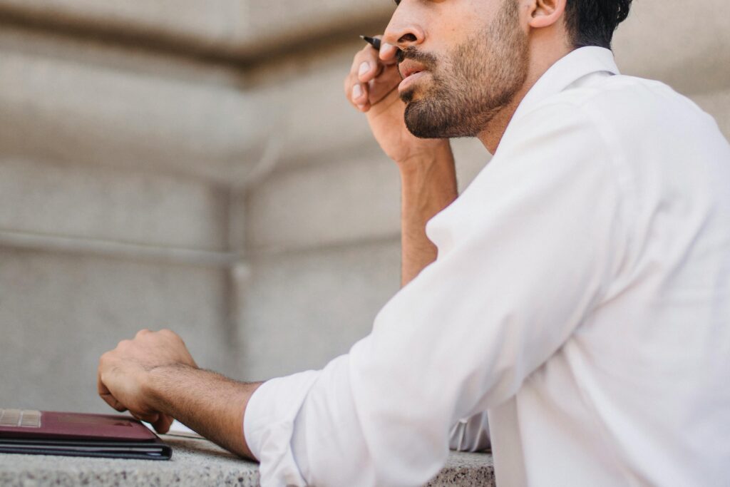 A person deciding on the right strategic marketing service