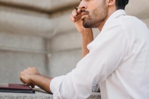 A person deciding on the right strategic marketing service